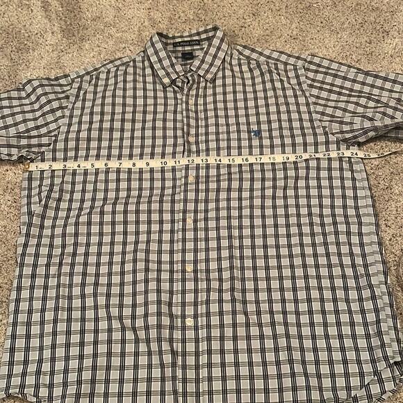 US polo association two tone blue button up shirt size large short sleeve - Picture 6 of 6